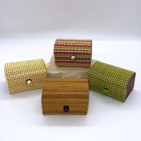 ✨🆕✨ BoHo Bamboo Jewelry Gift 🎁 Storage Basket Box✨ - Picture 1 of 9